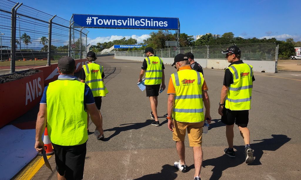McElrea Racing walk the track at Townsville