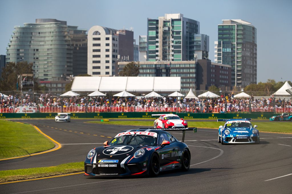 Tim Miles with McElrea Racing in the Porsche Carrera Cup at the Australian Grand Prix in Melbourne