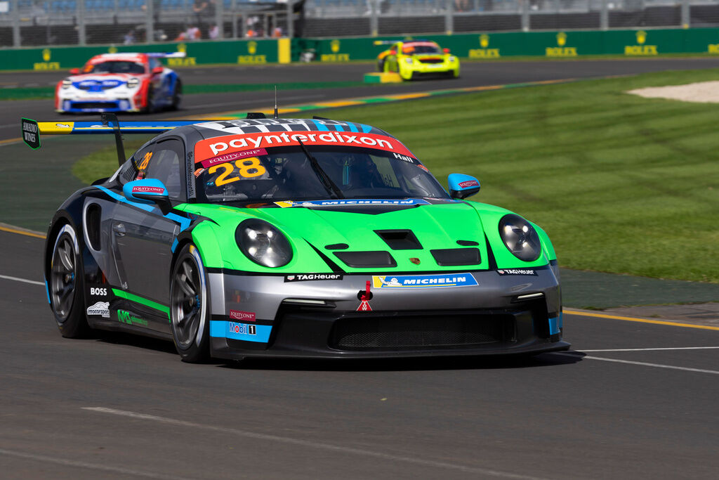 Bayley Hall with McElrea Racing in the Porsche Carrera Cup Australia at the Australian Grand Prix 2023