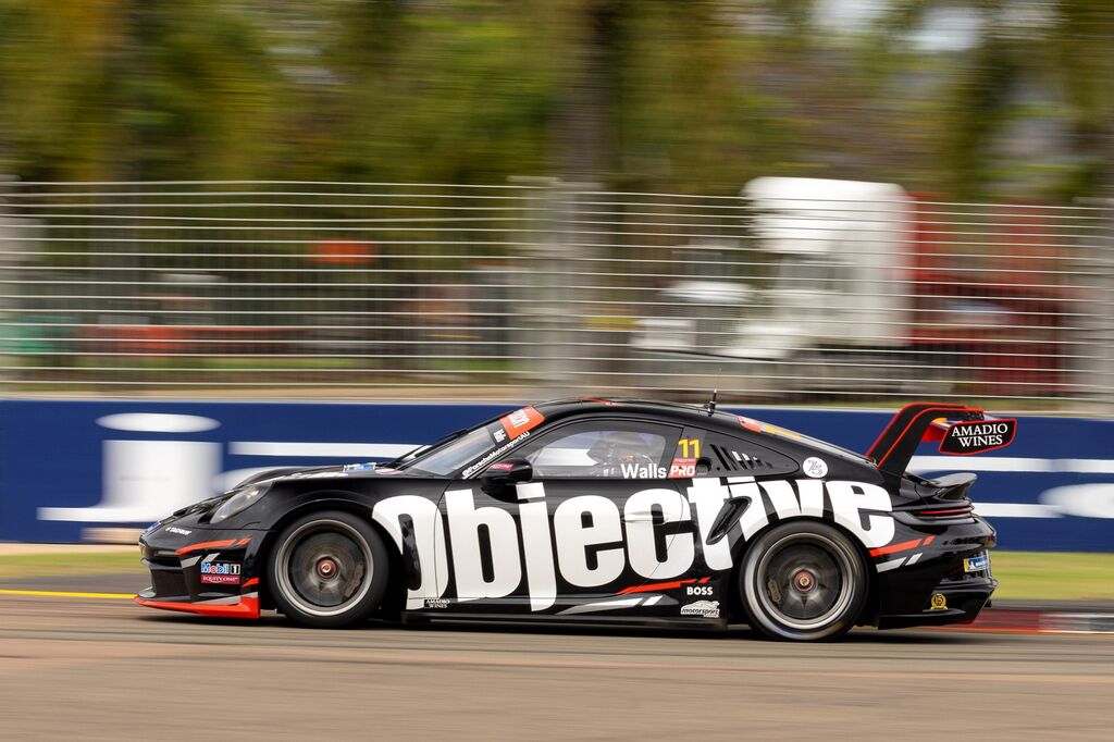 Jackson Walls with McElrea Racing in the Porsche Carrera Cup Australia at the Townsville 500 2023